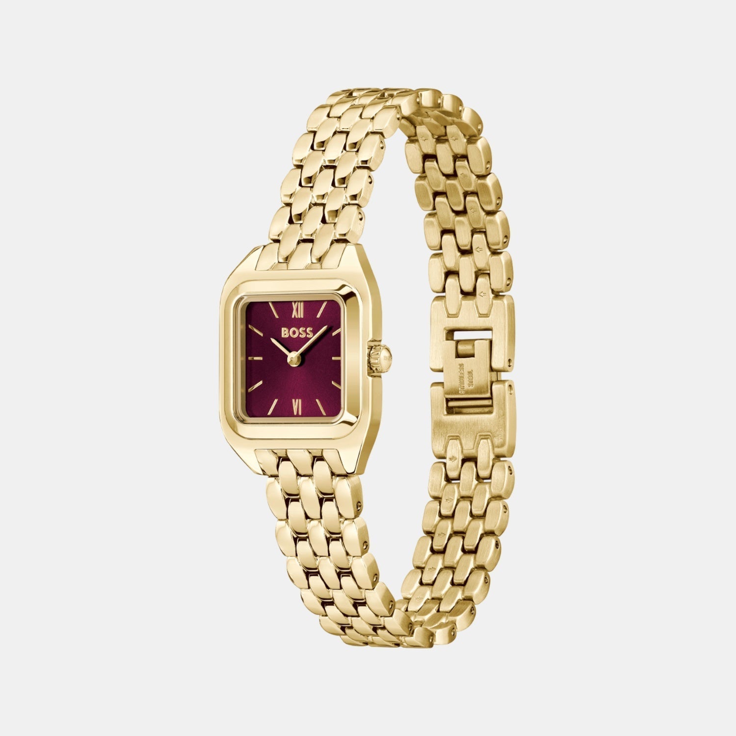 Boss Mae Petite Women Quartz Red Dial Analog Stainless Steel Watch 1502824