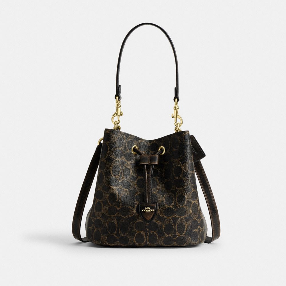 Rowan Bucket Bag In Loved Signature Canvas With Charms