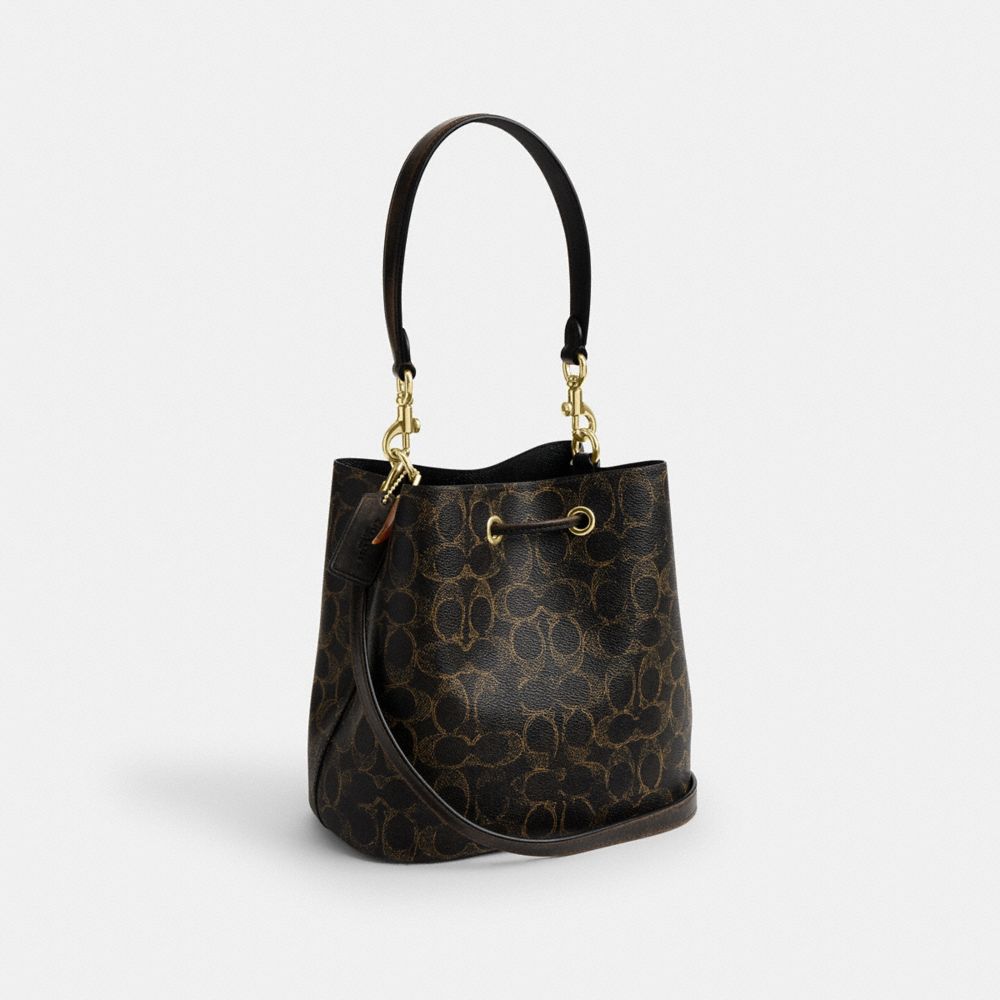 Rowan Bucket Bag In Loved Signature Canvas With Charms