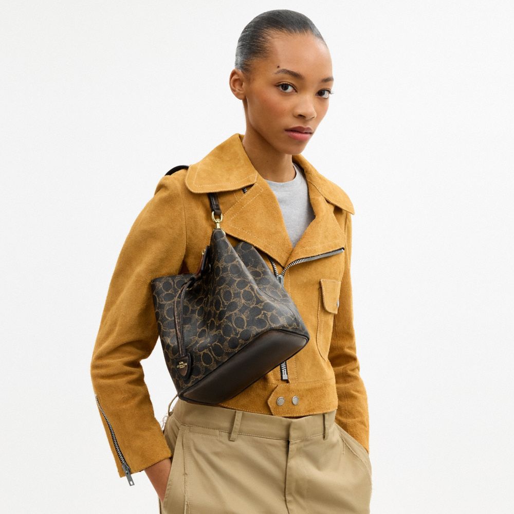 Rowan Bucket Bag In Loved Signature Canvas With Charms