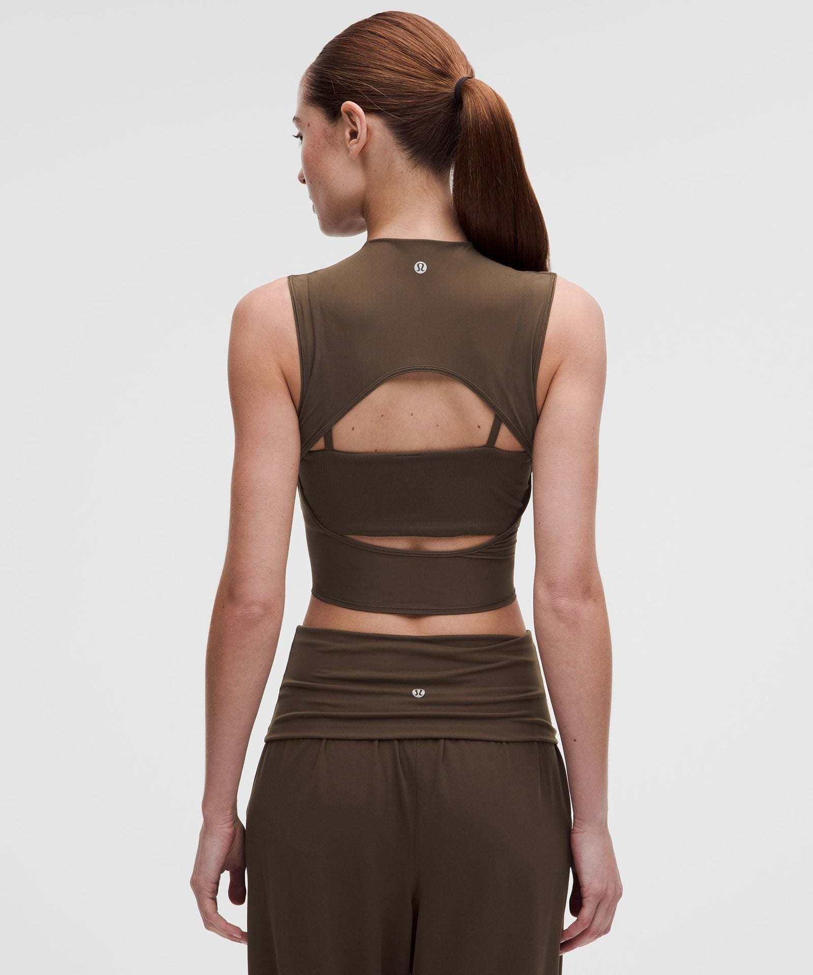 Lululemon Women's Nulu and Mesh-Overlay Cropped Studio Tank Top
