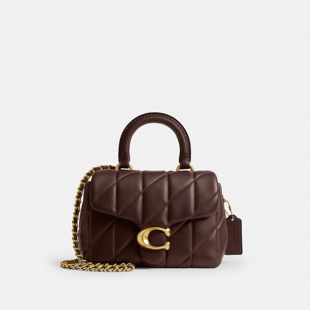 Coach Tabby Top Handle Bag With Quilting Brass Maple