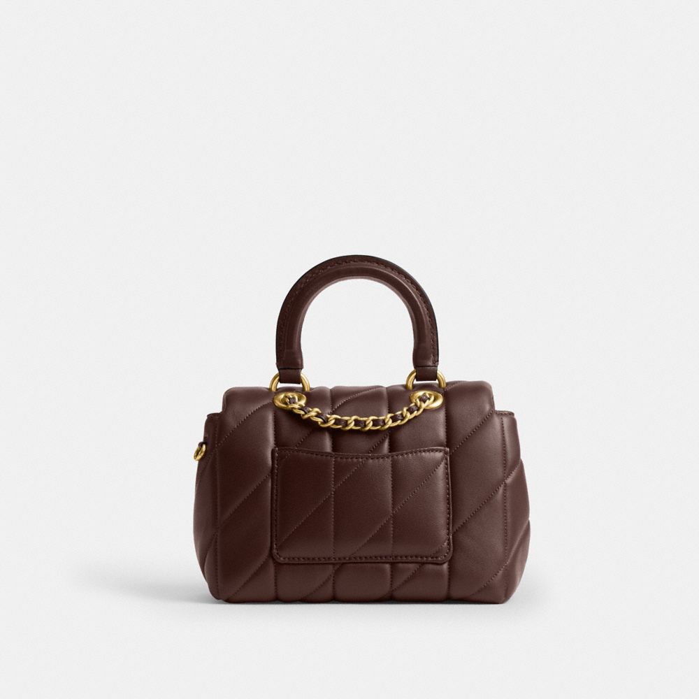 Coach Tabby Top Handle Bag With Quilting Brass Maple