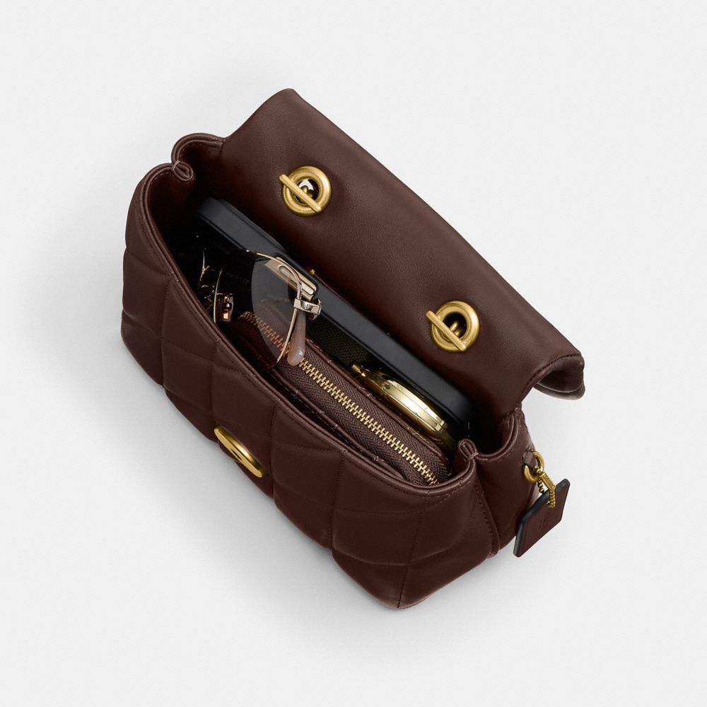 Coach Tabby Top Handle Bag With Quilting Brass Maple