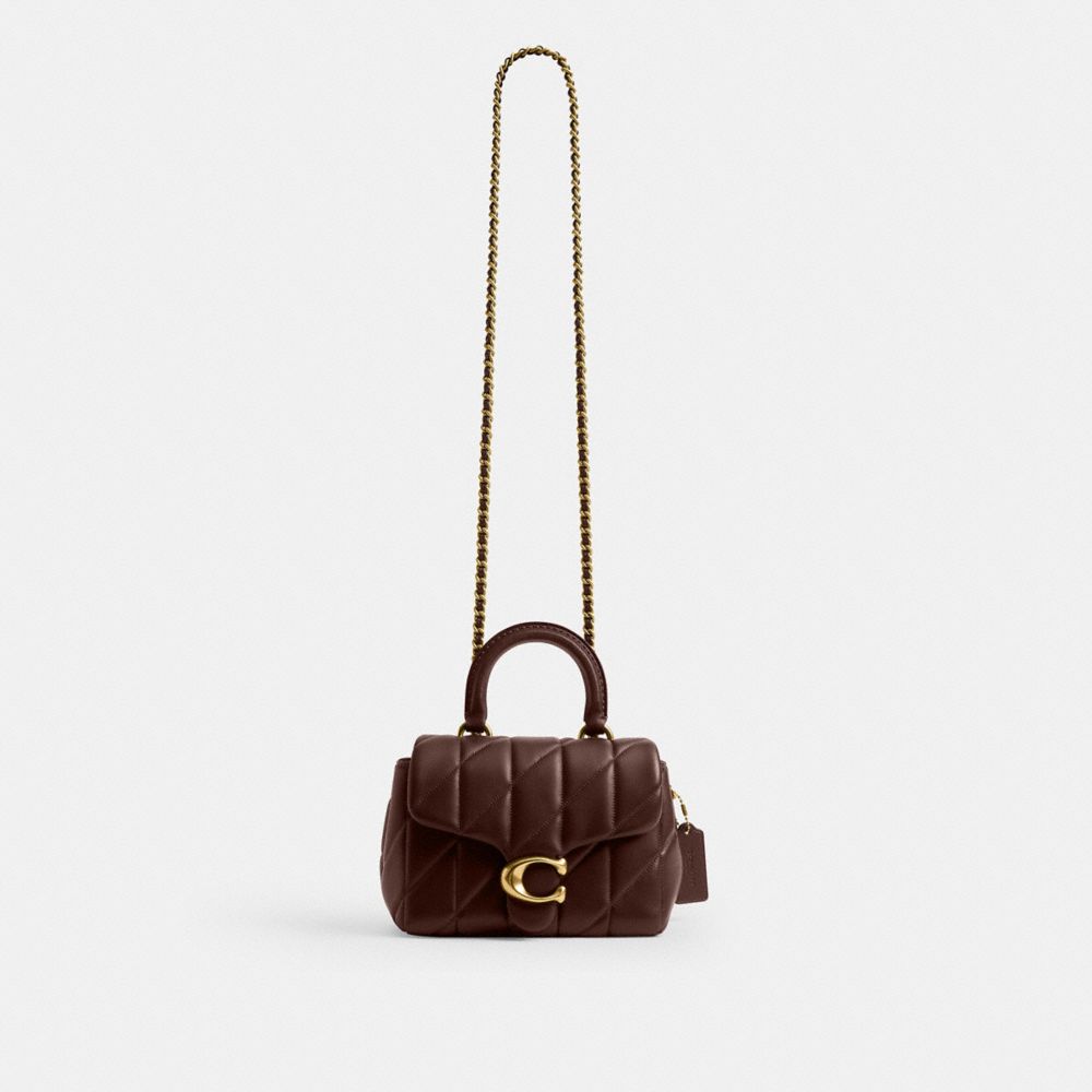 Coach Tabby Top Handle Bag With Quilting Brass Maple