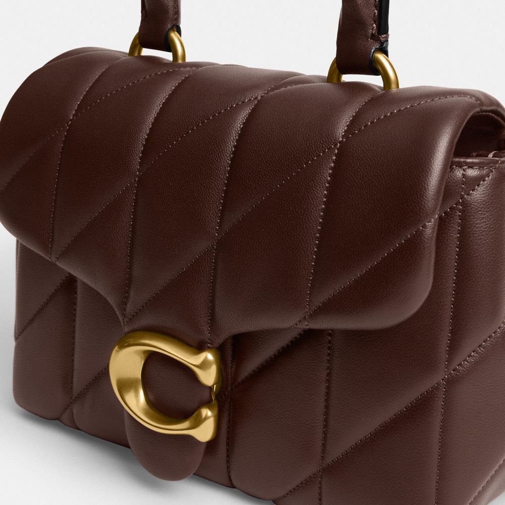 Coach Tabby Top Handle Bag With Quilting Brass Maple