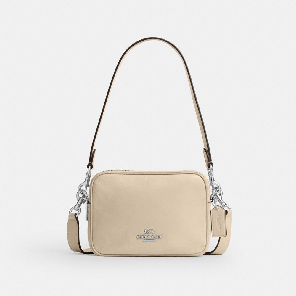 Coach Mini Carey Crossbody Bag Silver Ivory