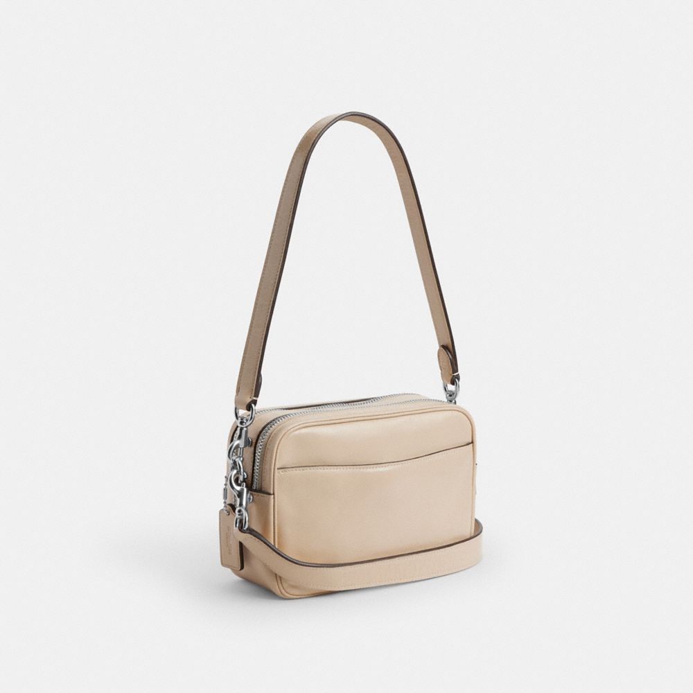 Coach Mini Carey Crossbody Bag Silver Ivory