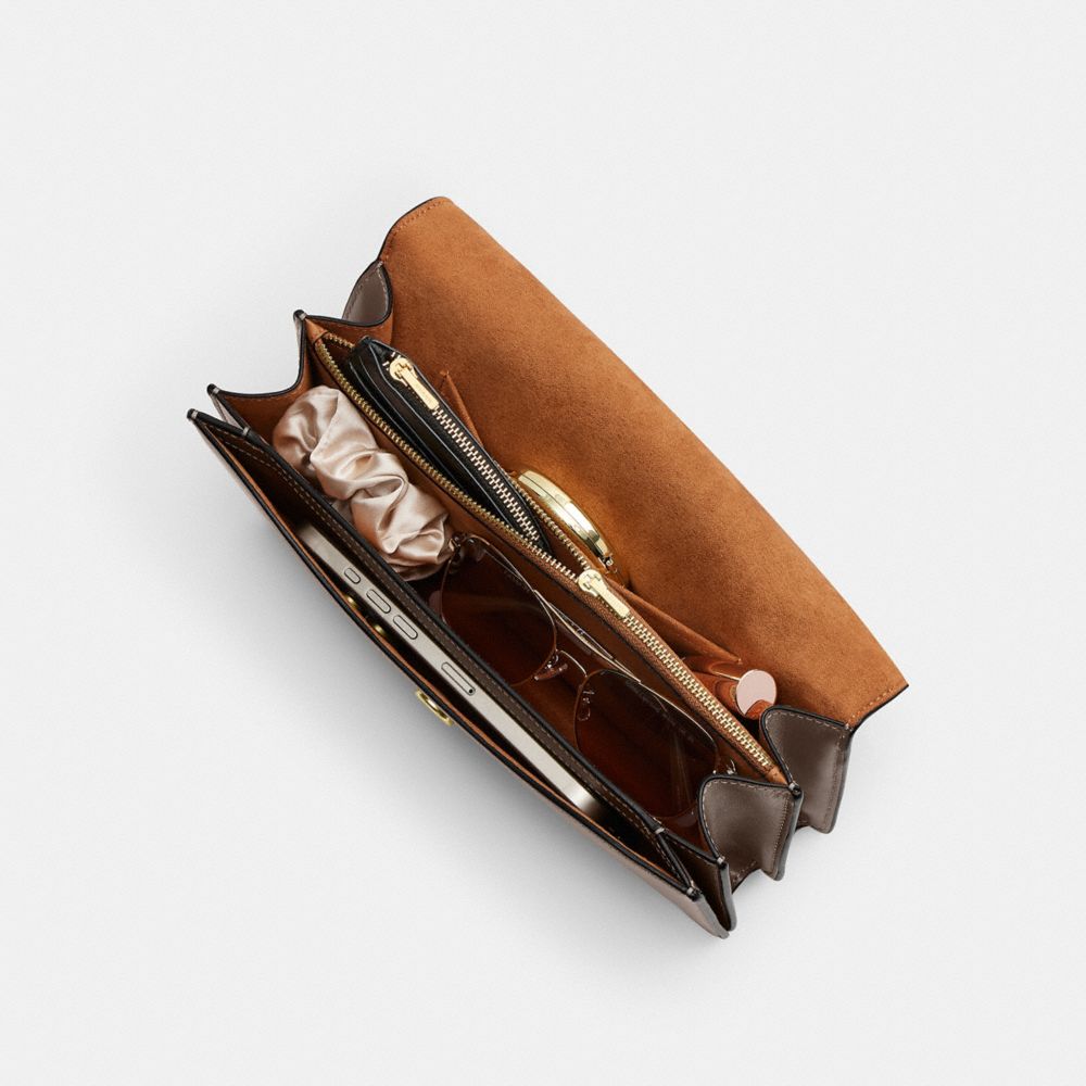 Coach Klare Envelope Crossbody Bag Gold Dark Stone