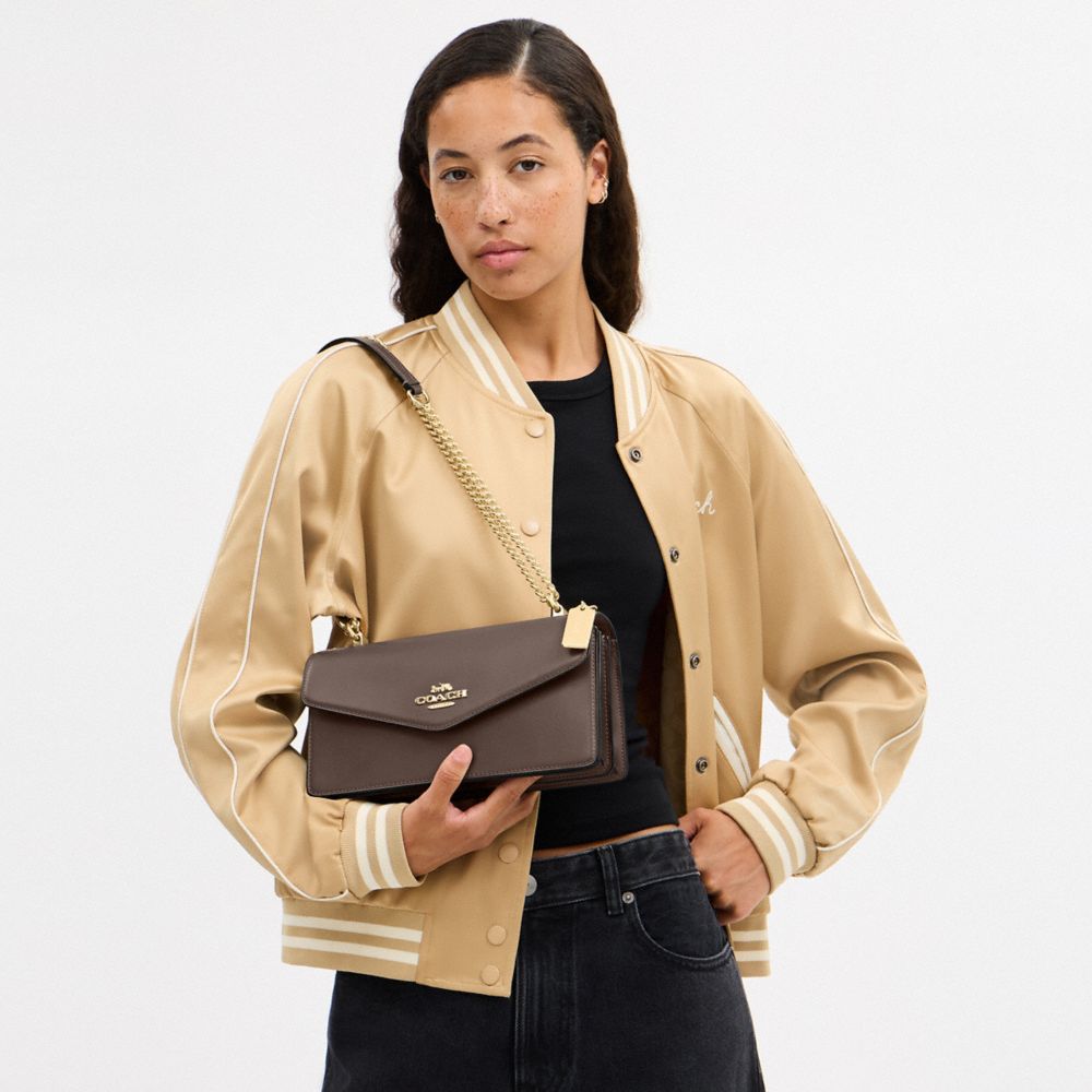 Coach Klare Envelope Crossbody Bag Gold Dark Stone
