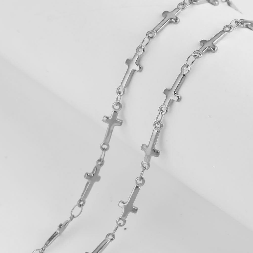 CH Double Pendant Necklace Silver