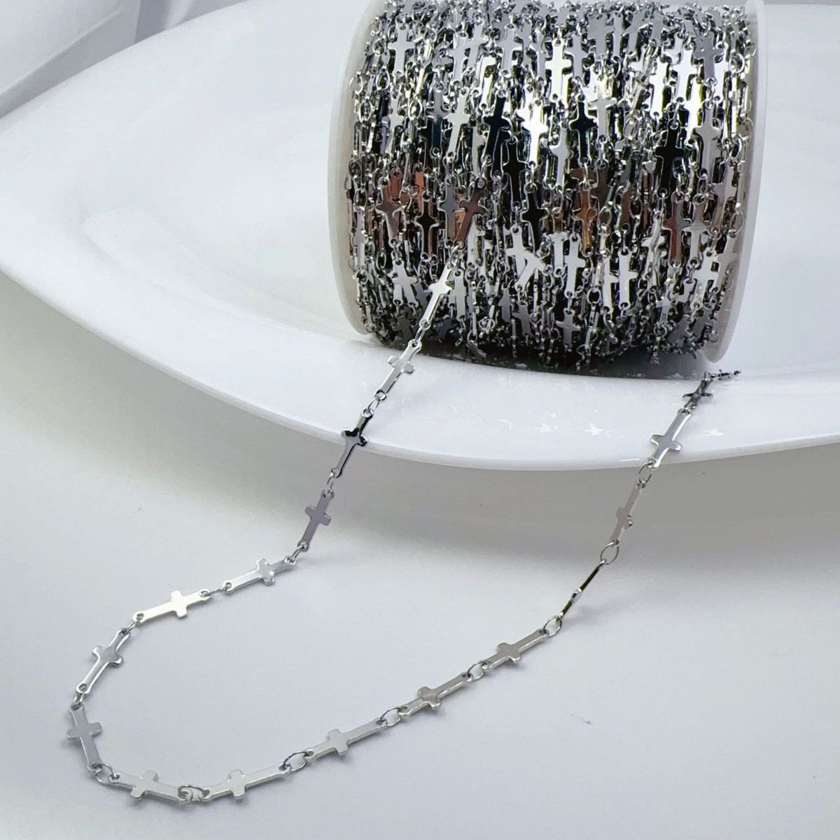 CH Double Pendant Necklace Silver