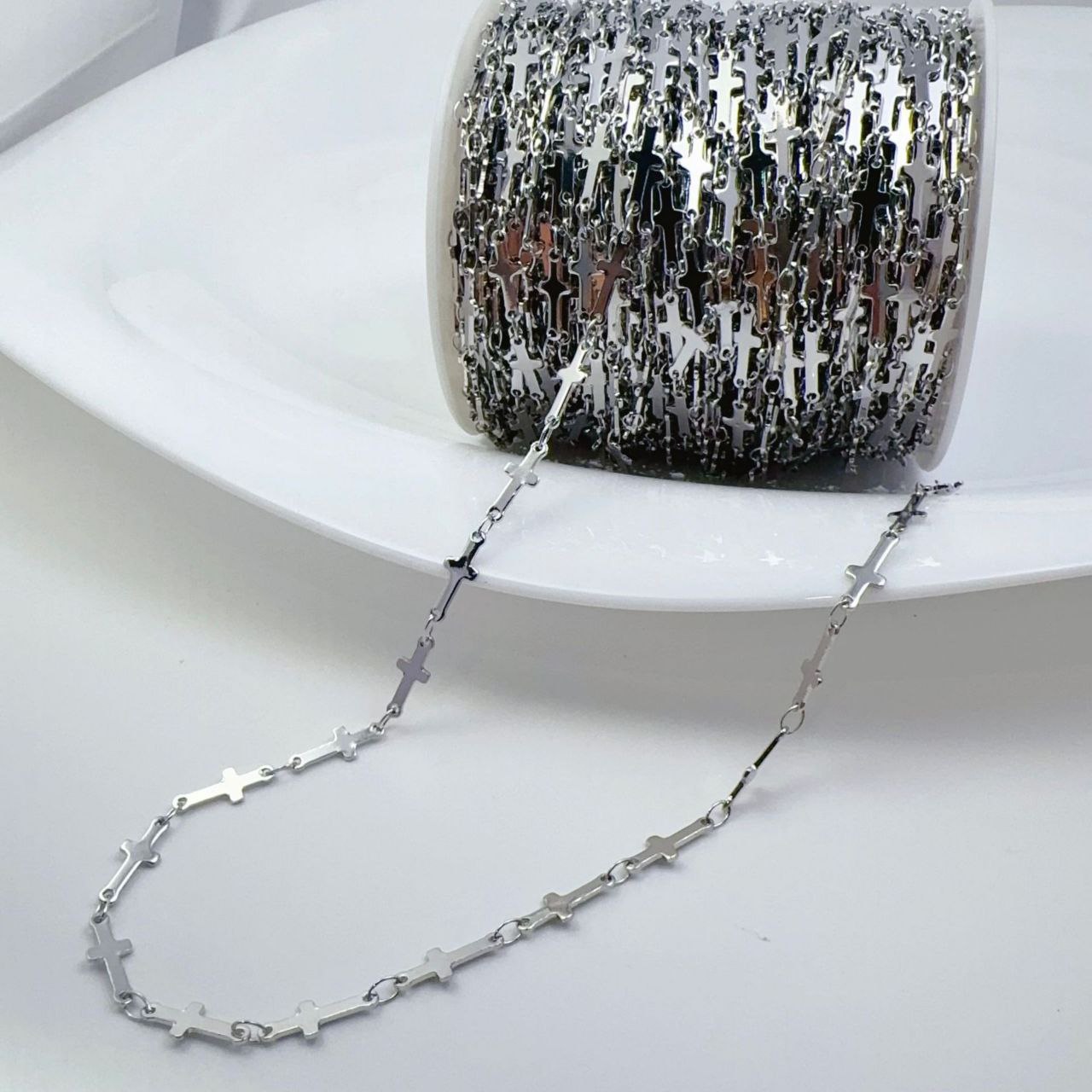 CH Double Pendant Necklace Silver