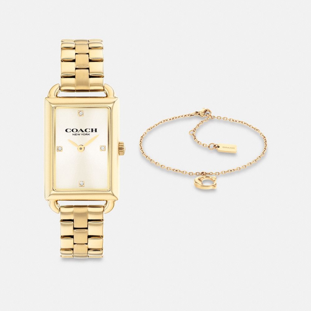 Coach Liz Watch Gift Set, 30 Mm X 22 Mm Gold