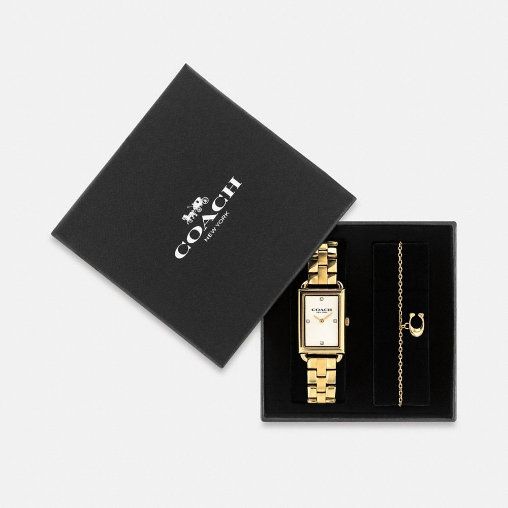Coach Liz Watch Gift Set, 30 Mm X 22 Mm Gold