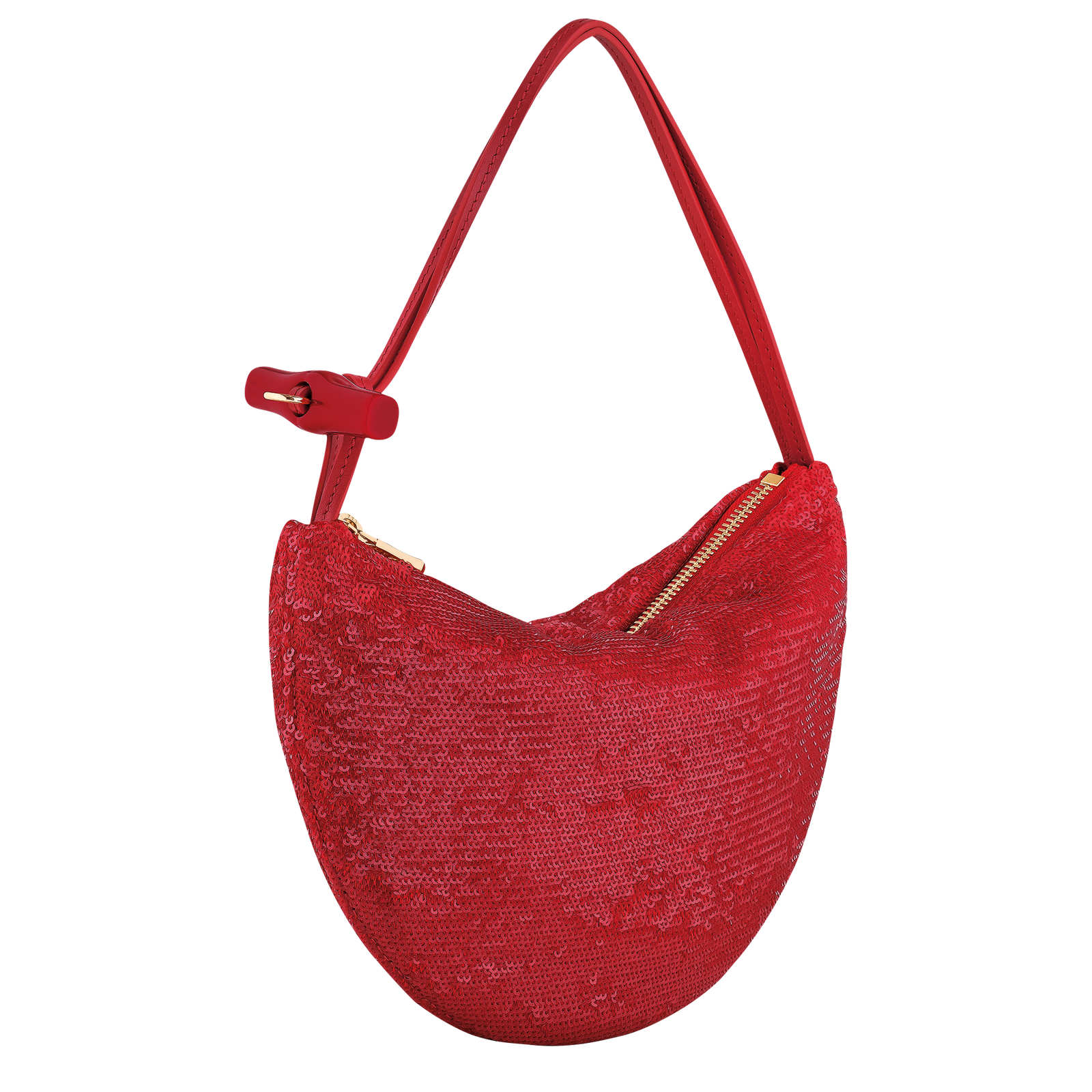 Longchamp Le Roseau Clutch Red