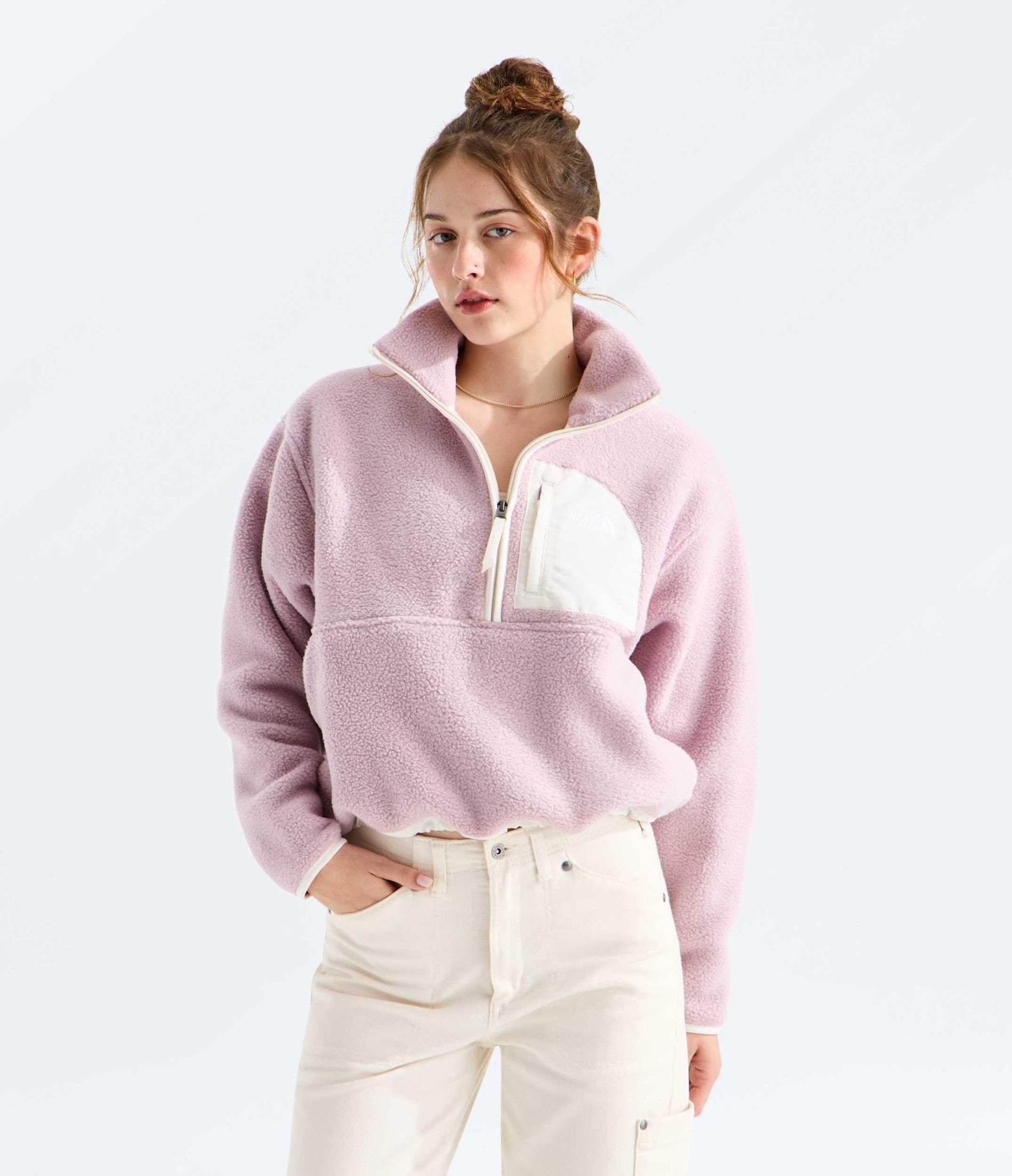 The North Face Women’s Yumiori Off Peak ½-Zip Jacket METAL PINK-WHITE DUNE