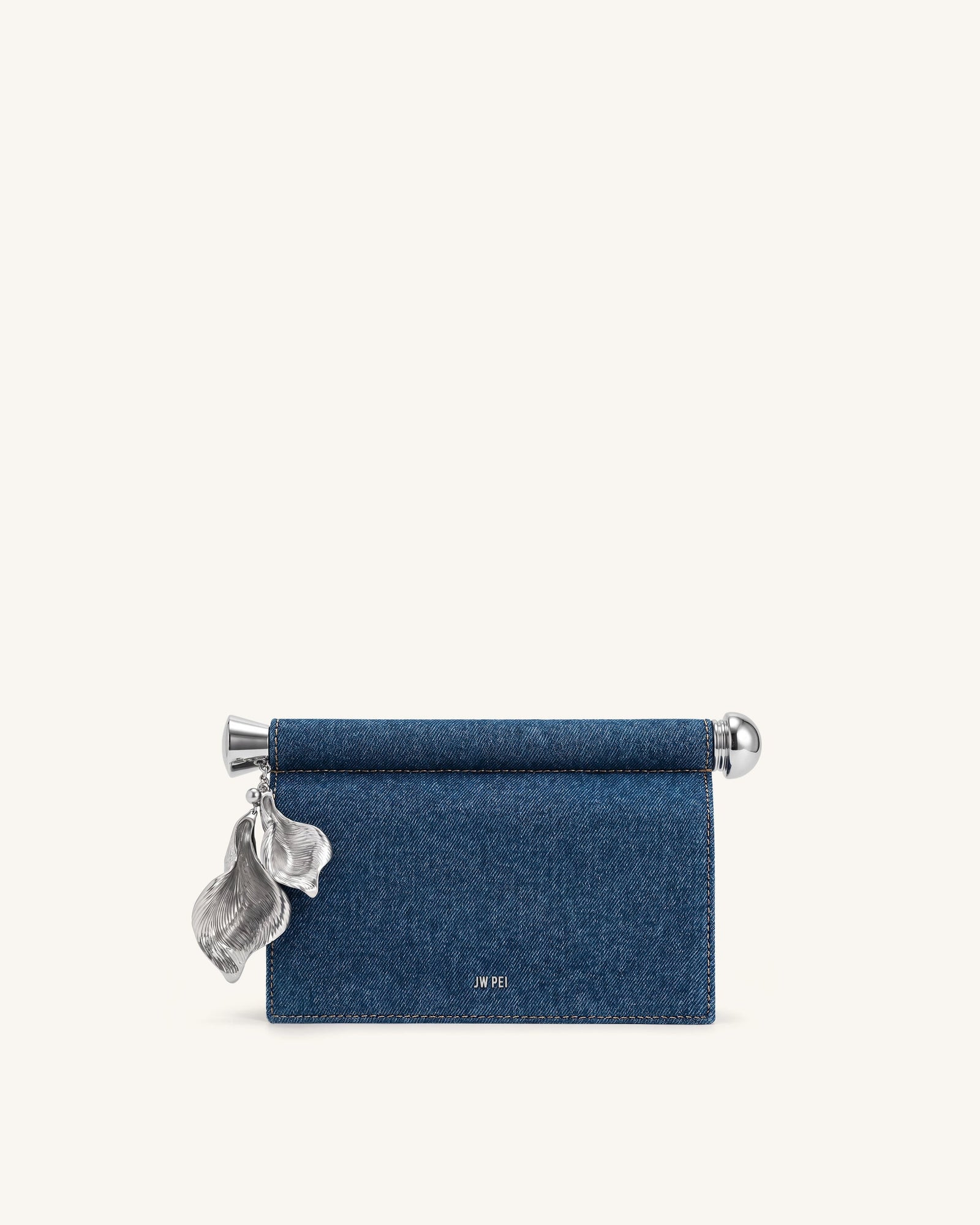 Holly Metal Pendant Embellished Clutch - Dark Olive