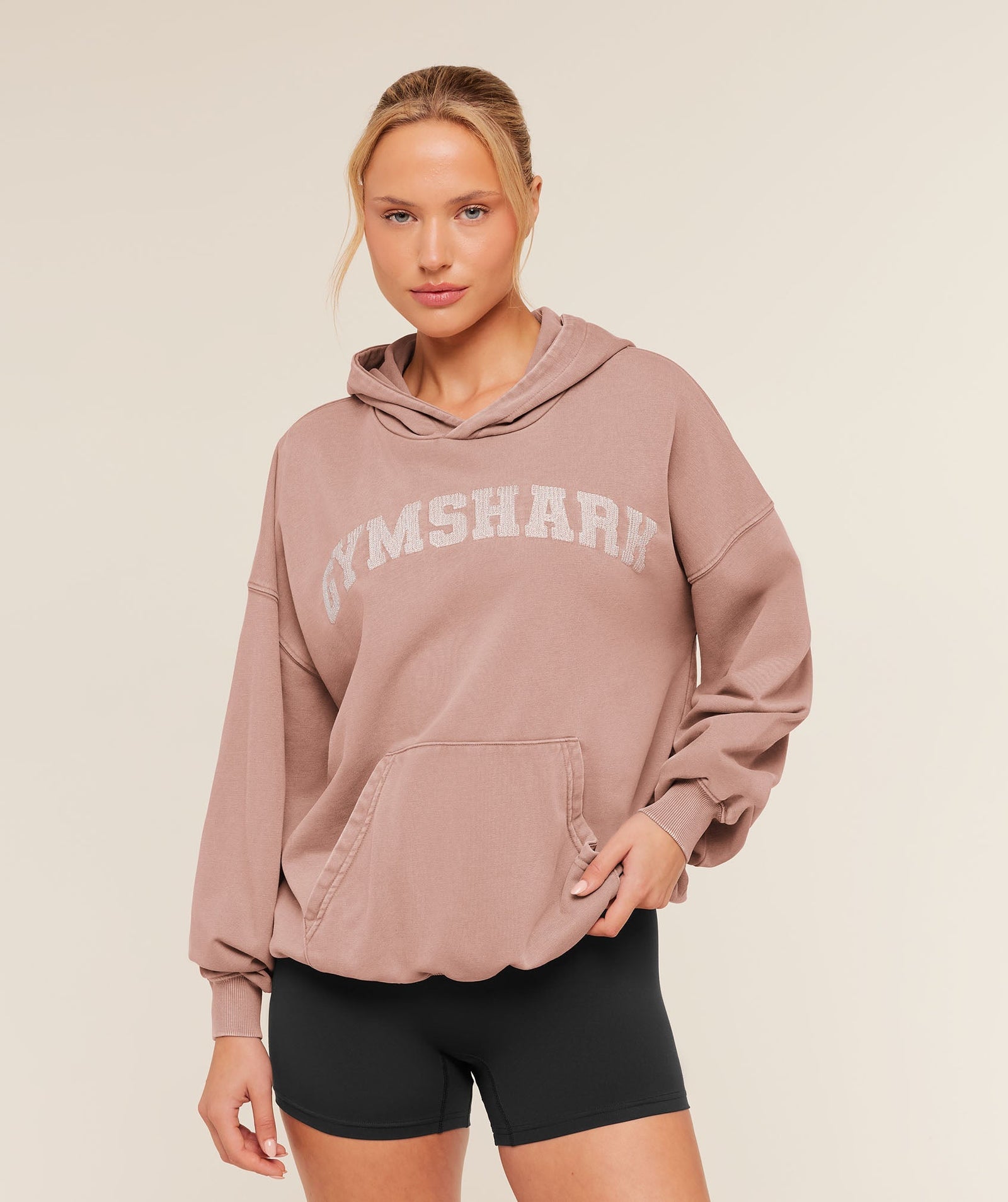 Women's Gymshark Chainstitch Graphic Hoodie Chestnut Pink