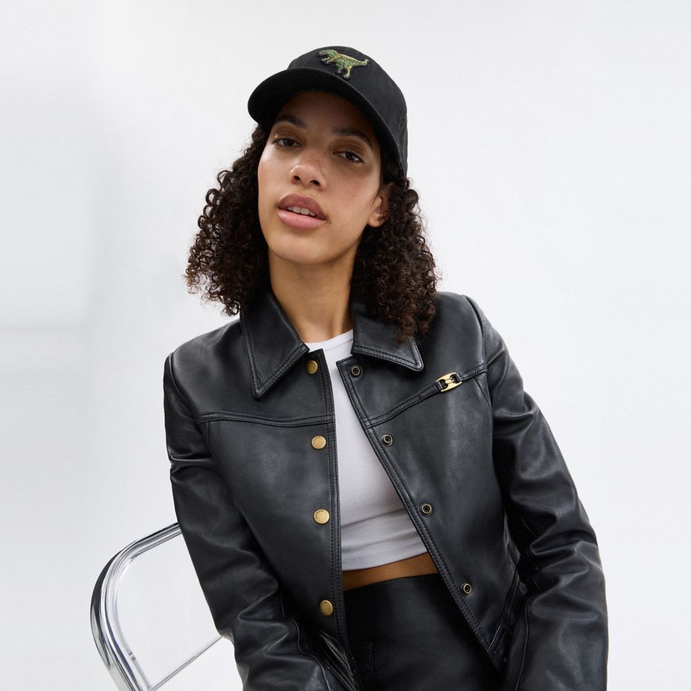 Coach Rexy Patch Baseball Hat Black