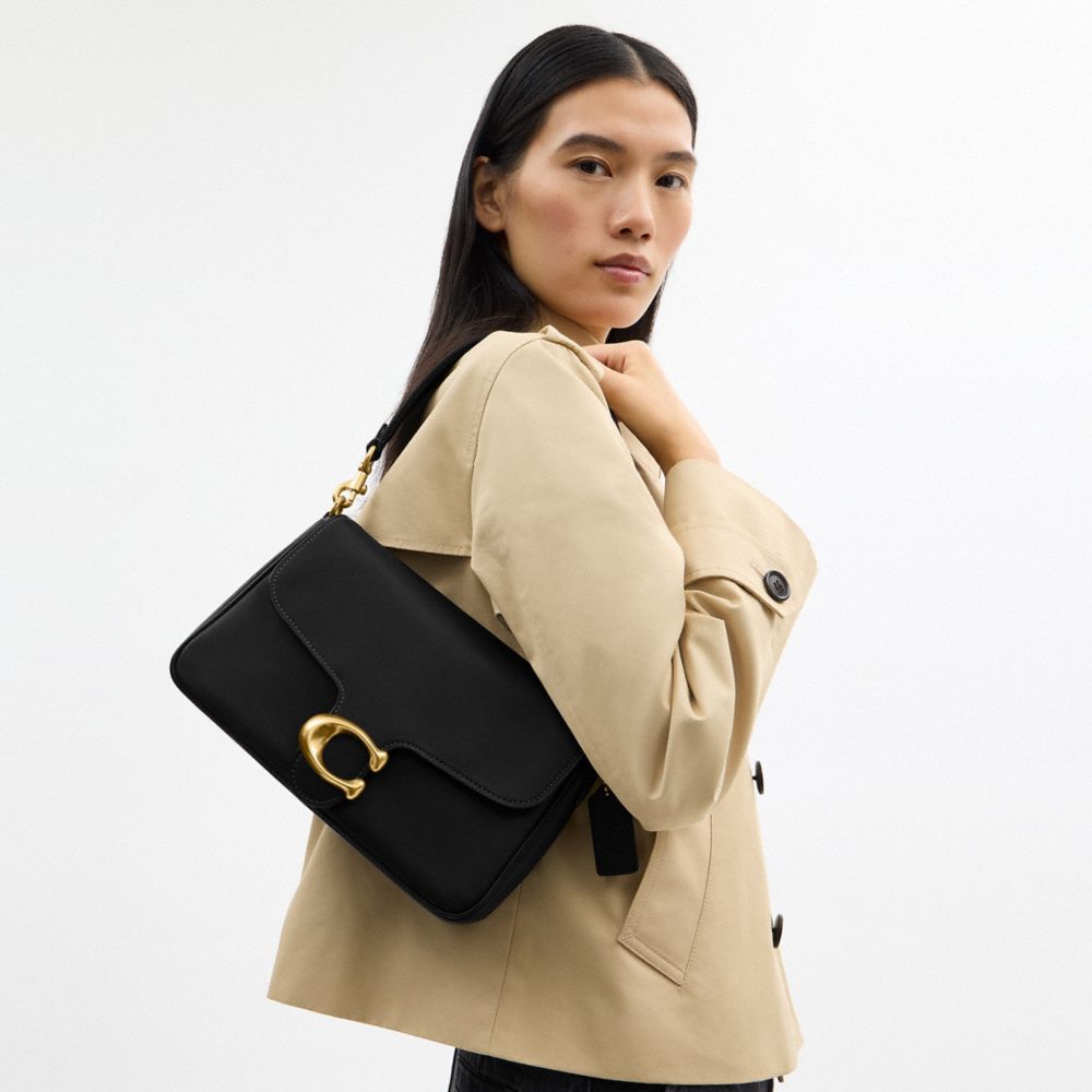 Coach Soft Tabby Shoulder Bag Brass Black