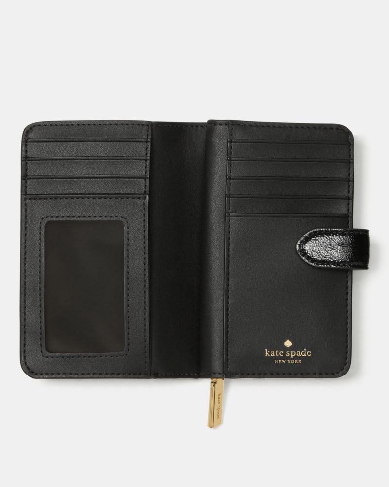 Bridget Crinkle Patent Medium Compact Bifold Wallet