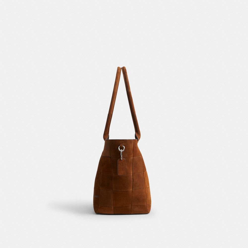 Coach Alter/Ego Large Tote Bag In Upcrafted Suede Warm Brown