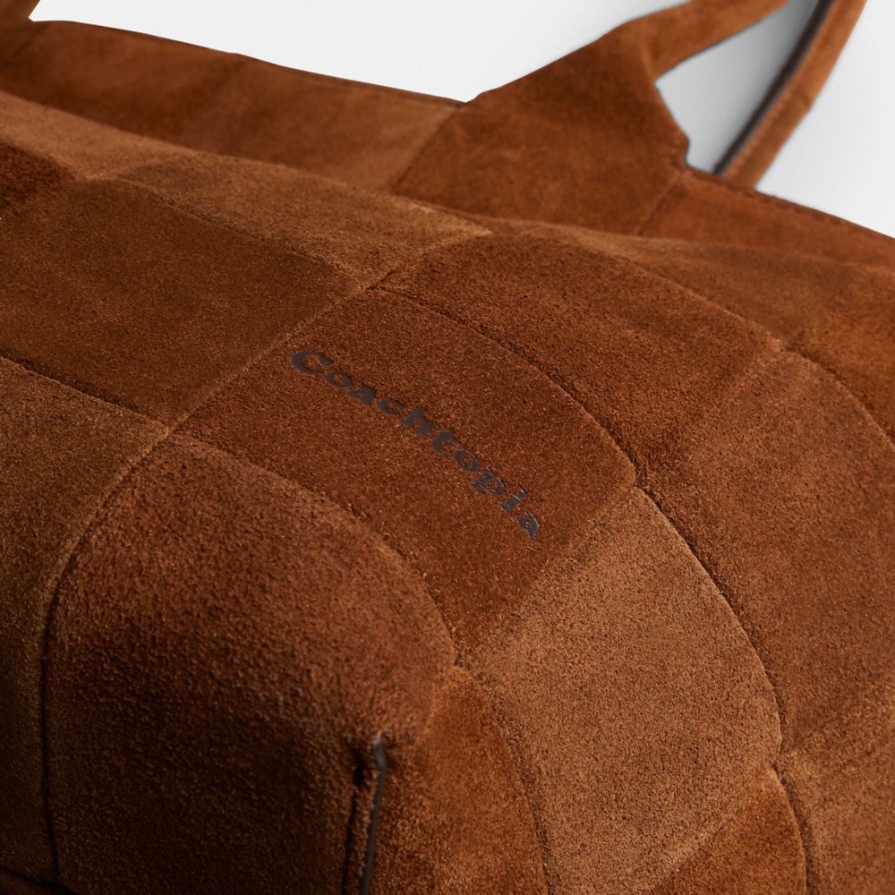 Coach Alter/Ego Large Tote Bag In Upcrafted Suede Warm Brown