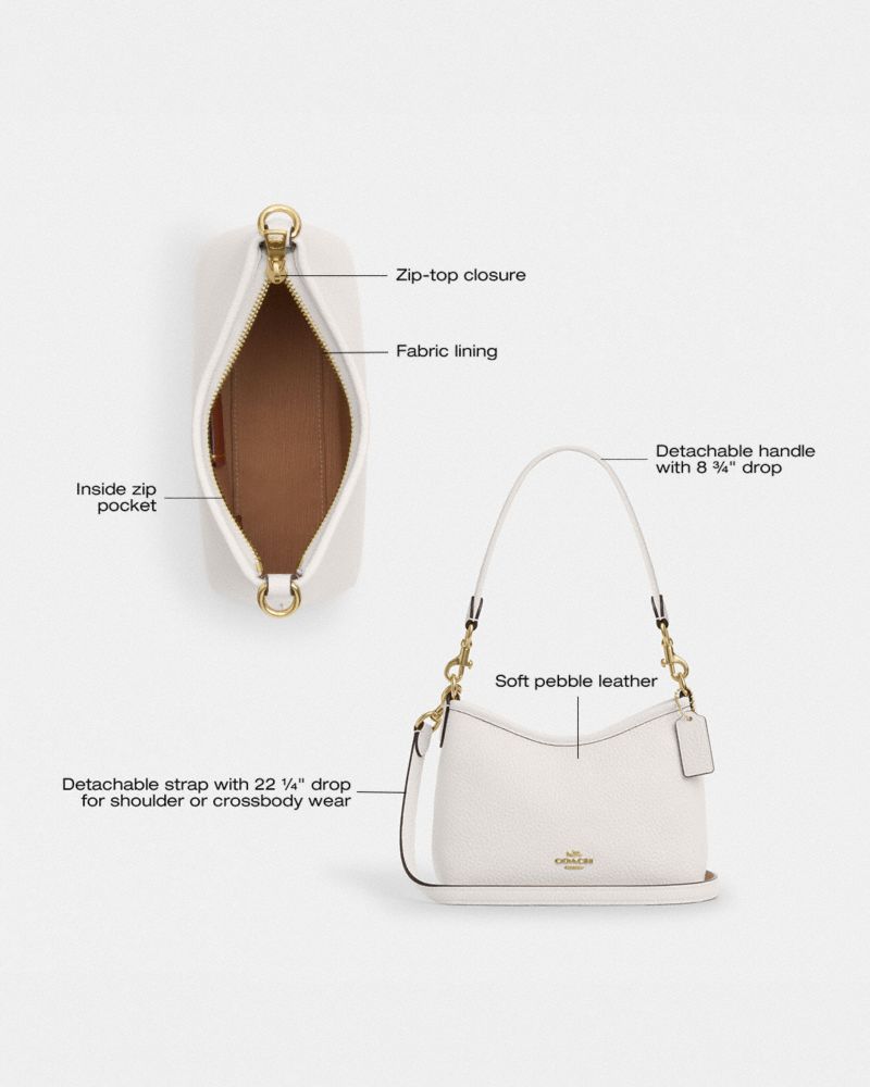 Coach Laurel Small Shoulder Bag Gold Chalk