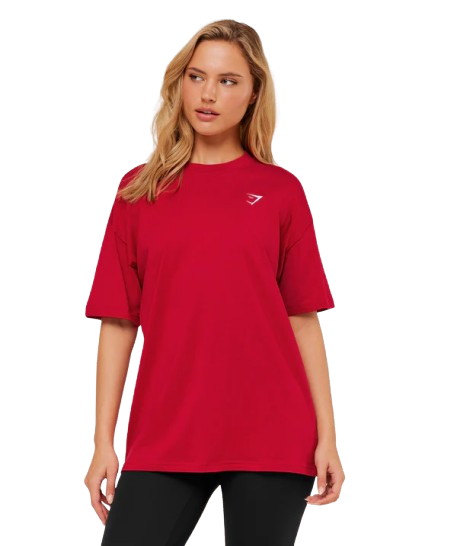 Women's Gymshark Training Oversized T-Shirt Carmine Red