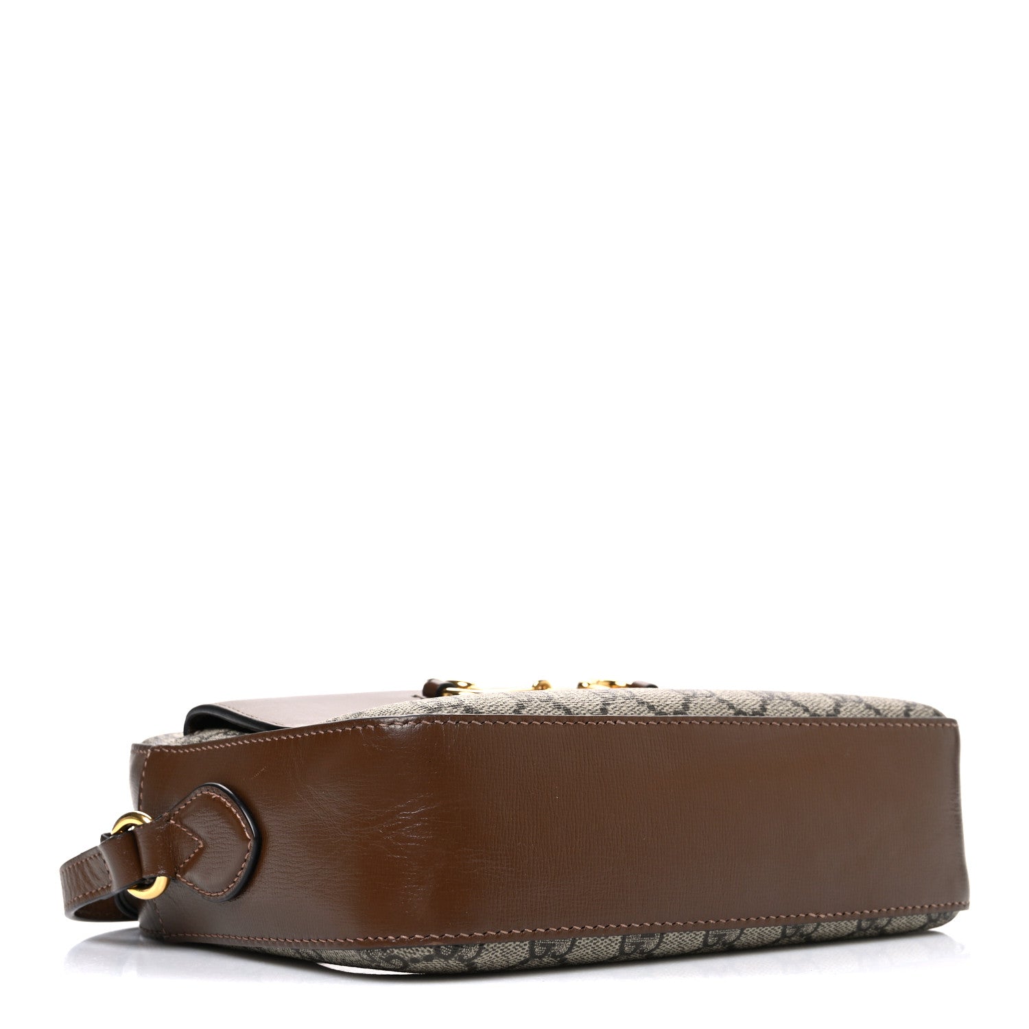GG Supreme Monogram Small Horsebit 1955 Shoulder Bag Beige Brown Sugar