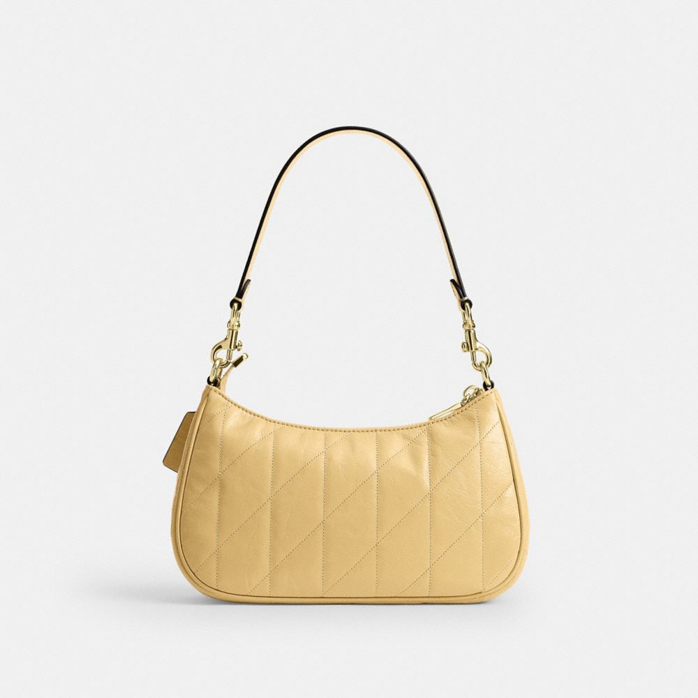 Coach Teri Shoulder Bag With Quilting Gold Soft Yellow
