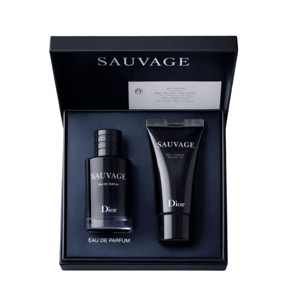 Dior Sauvage Men's Mini Travel Perfume & Shower Gel Gift Set (Perfume 10 ML / Lotion 0.34 Fl Oz)
