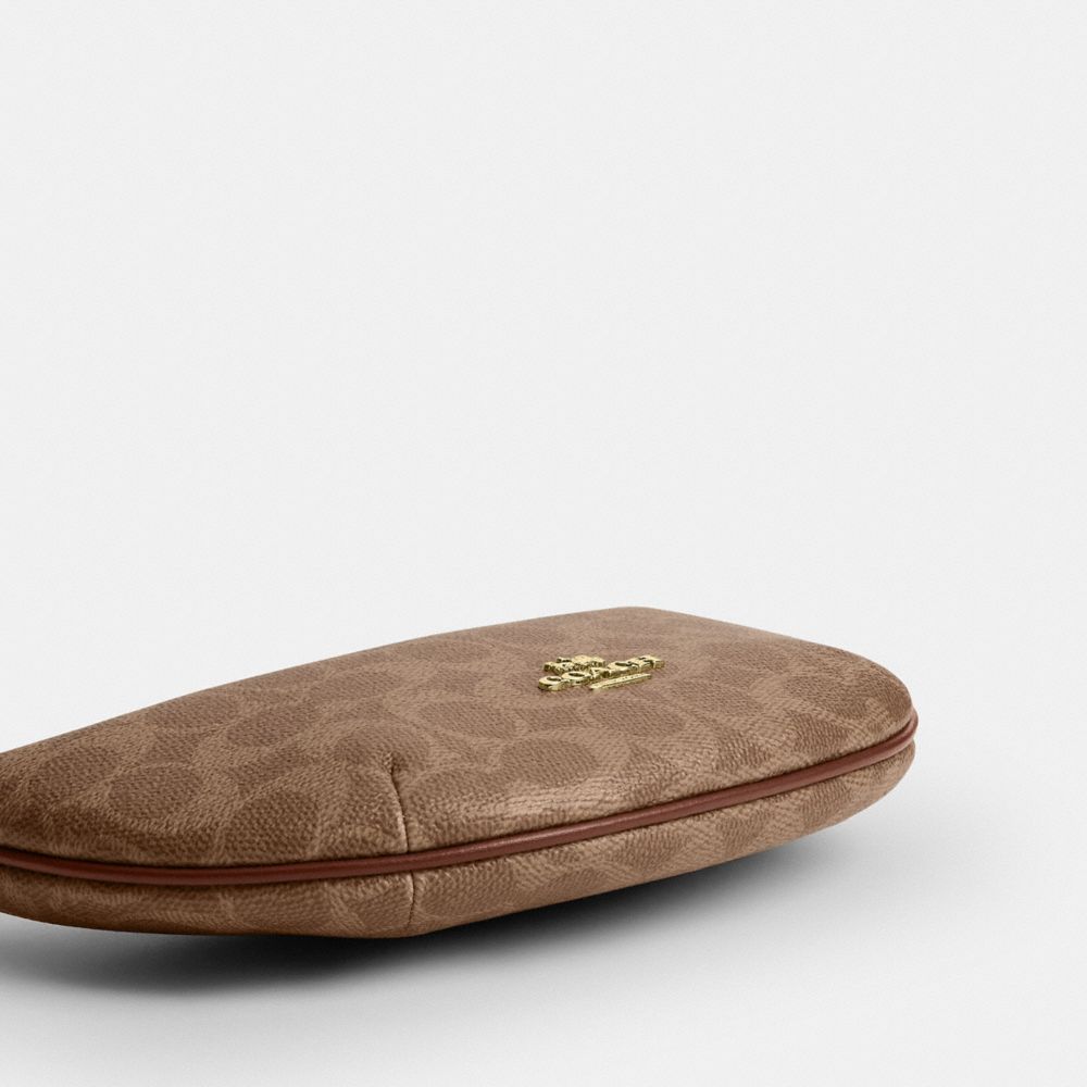Coach Mini Payton Bag In Signature Canvas Gold Tan Brown