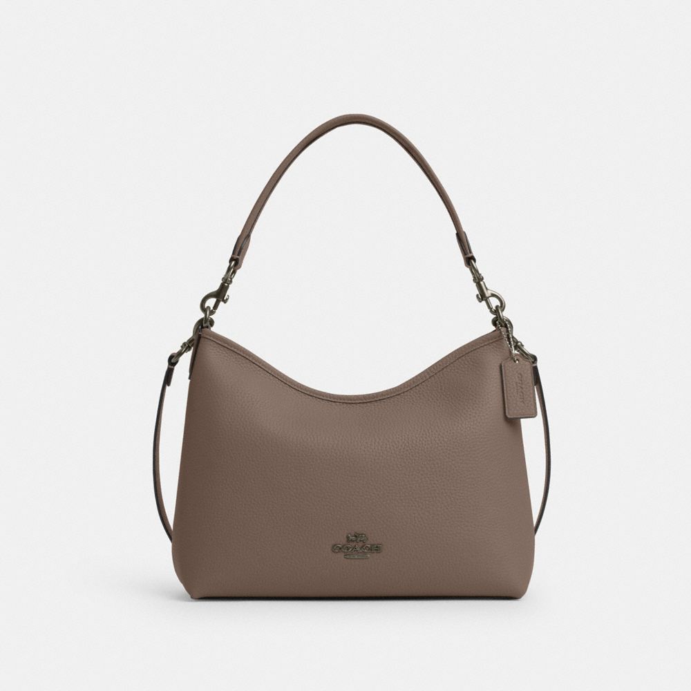 Coach Laurel Shoulder Bag Gunmetal Dark Stone