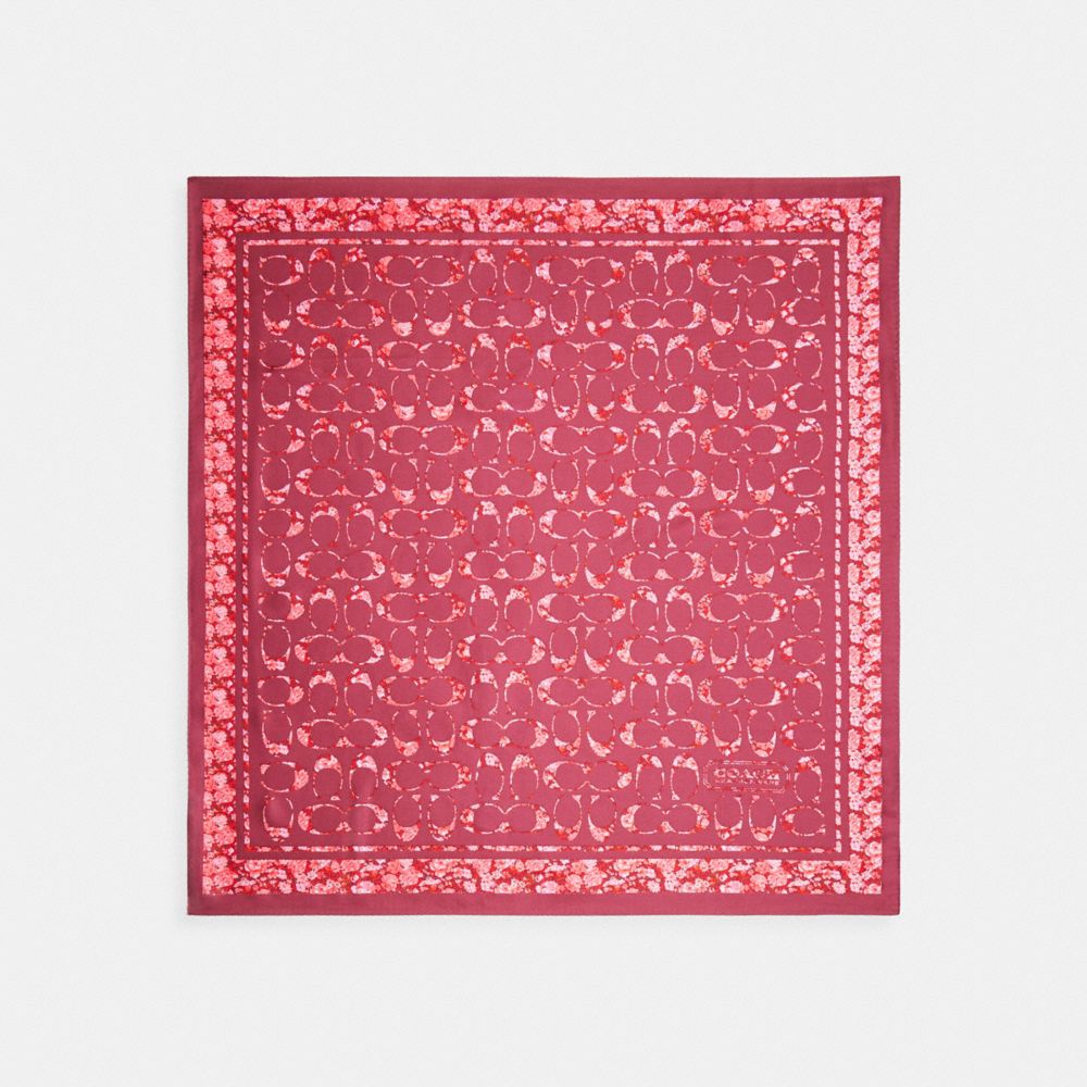 Signature Rose Meadow Print Silk Square Scarf