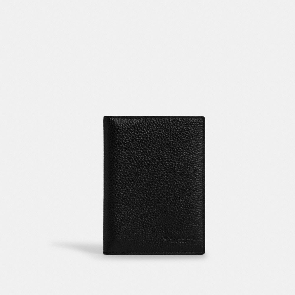 Coach Passport Card Case Gunmetal Black