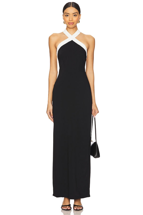 superdown Laurien Cross Front Dress in Black