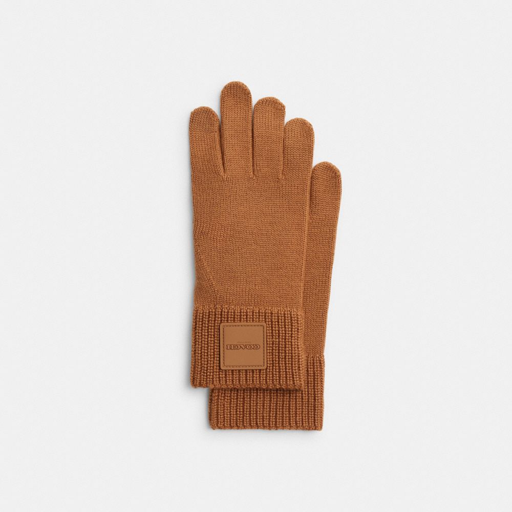 Knit Tech Gloves With Rubber Patch