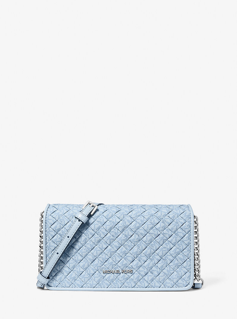 Jet Set Travel Woven Signature Logo Crossbody Bag
