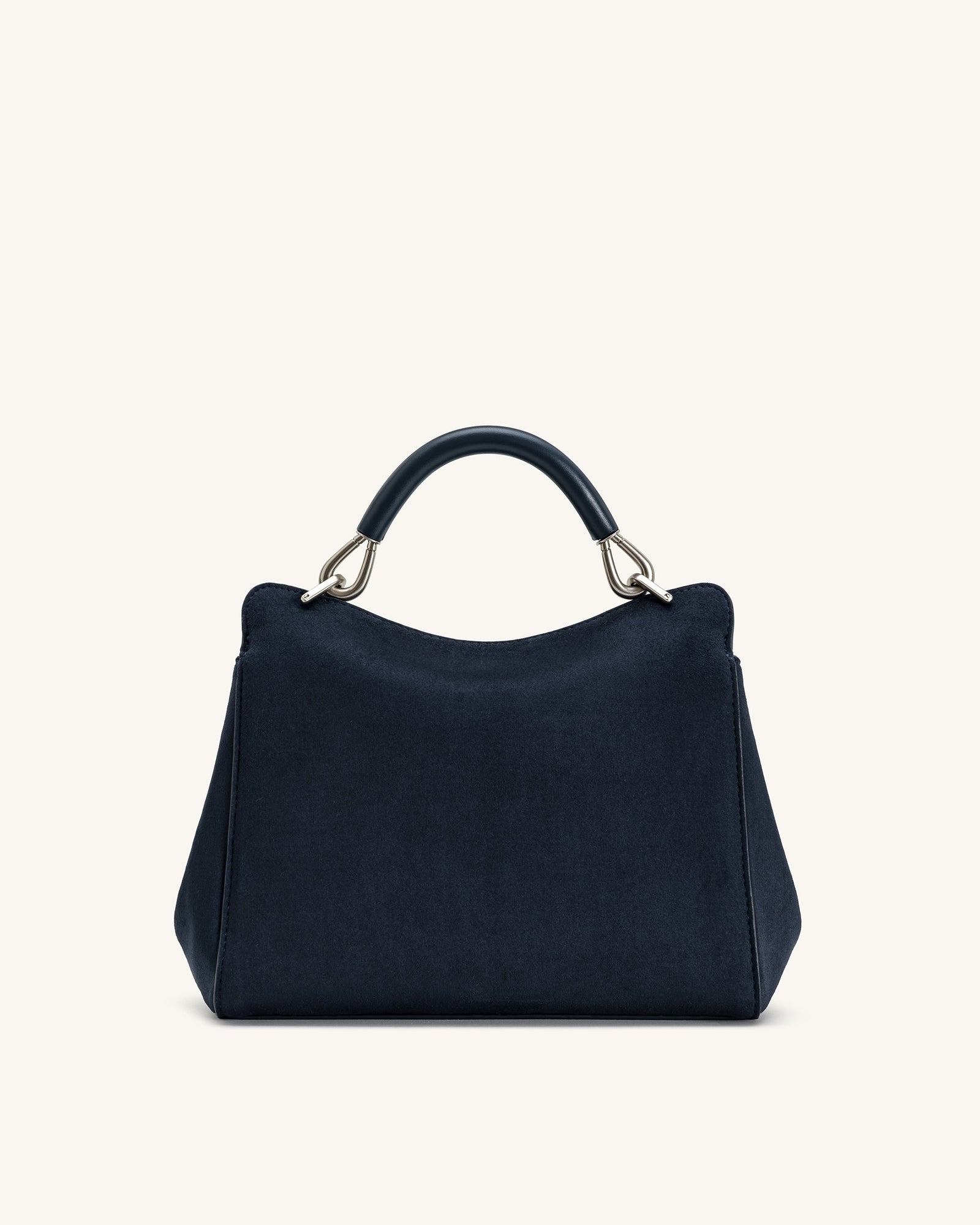 Lucia Classic Faux Suede Top Handle Bag - Taupe