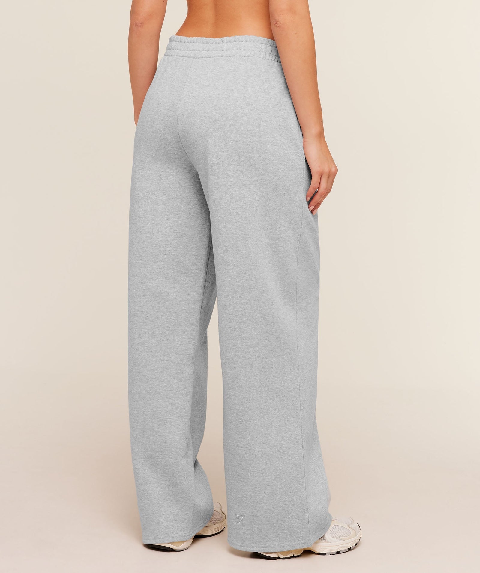 Women's Gymshark Script Embroidery Joggers Light Grey Core Marl