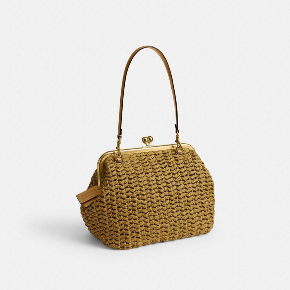 Coach Kisslock Frame Bag 27 Brass Muted Olive