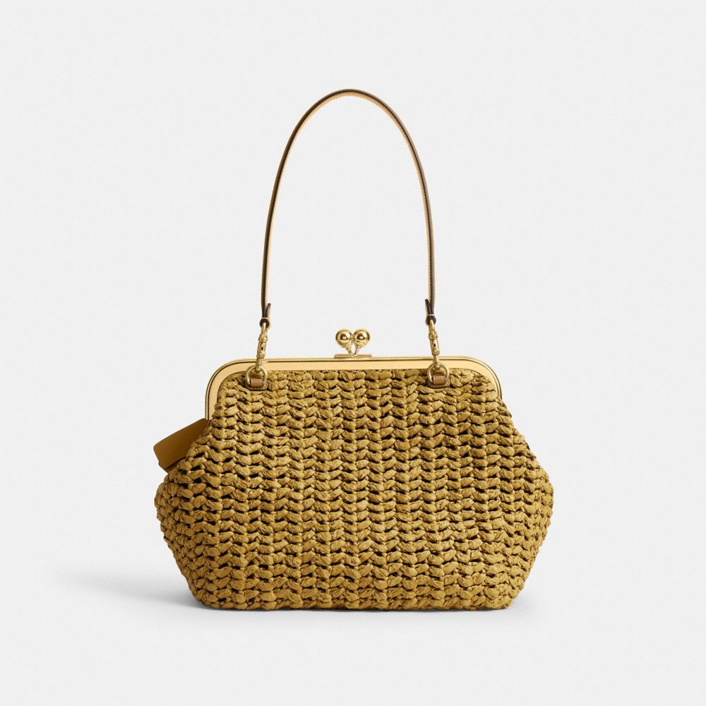 Coach Kisslock Frame Bag 27 Brass Muted Olive