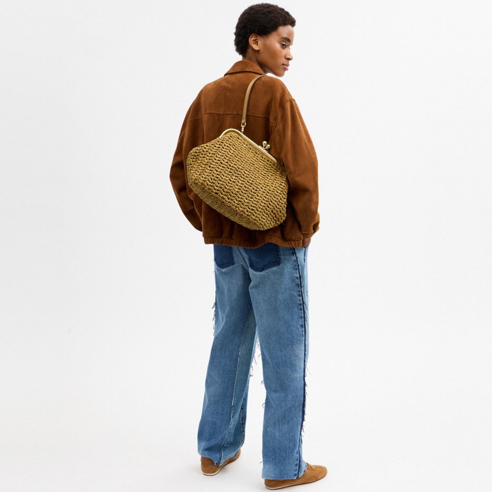 Coach Kisslock Frame Bag 27 Brass Muted Olive