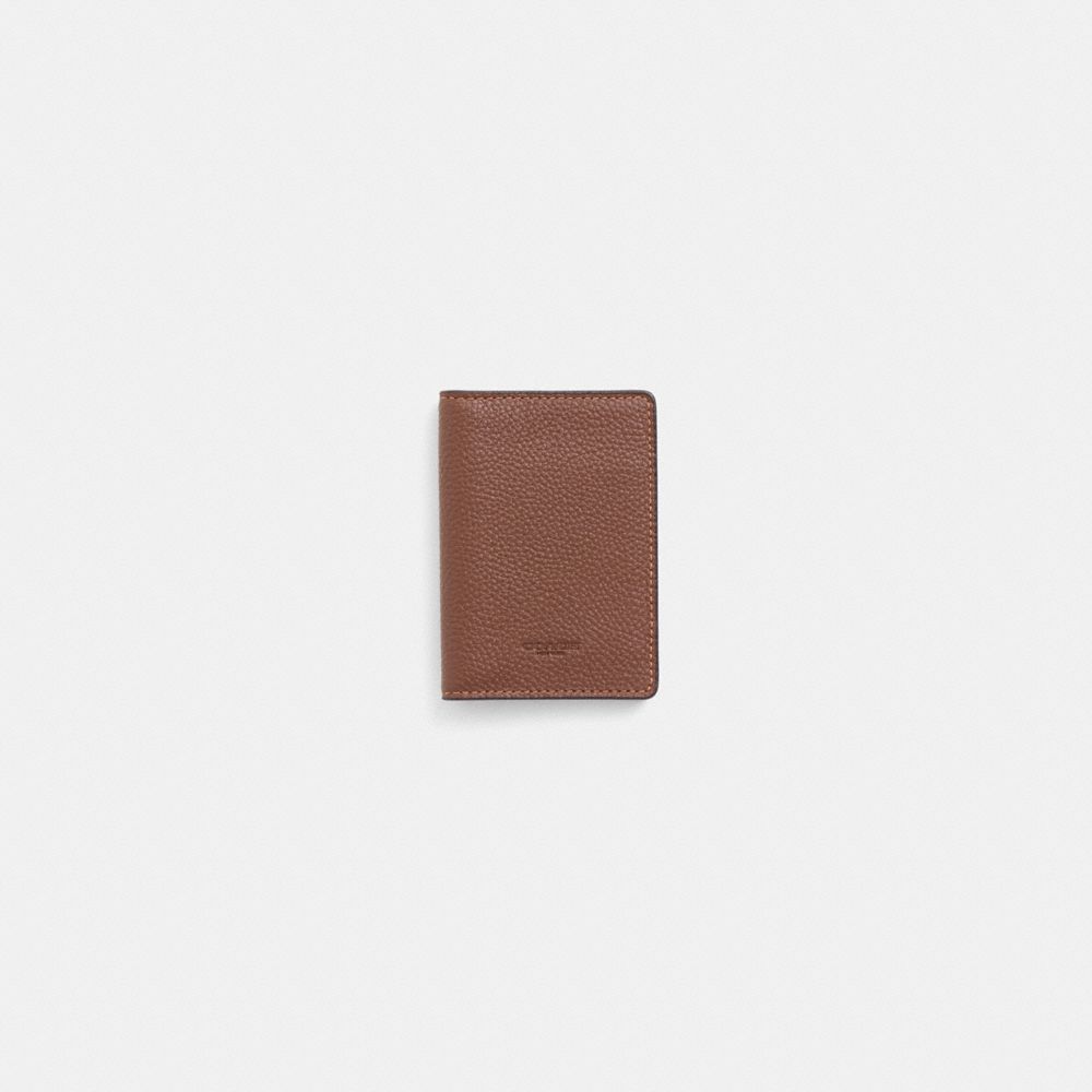 Coach Restored Card Wallet Dark Saddle Vintage Ginger