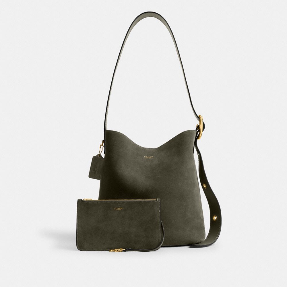 Coach Bleecker Bucket Bag Brass Olive