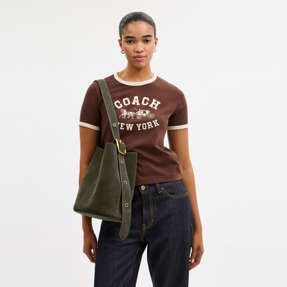 Coach Bleecker Bucket Bag Brass Olive