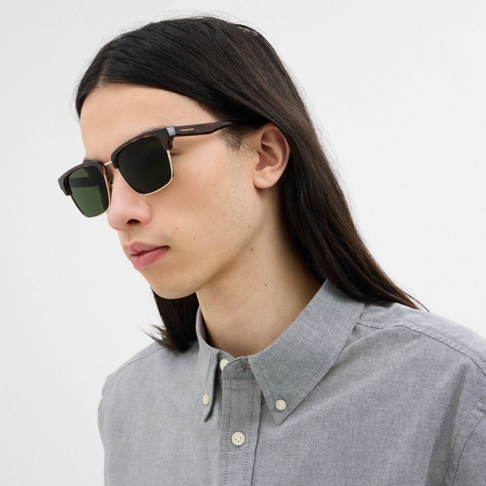 Coach Coach Script Square Sunglasses Dark Tortoise