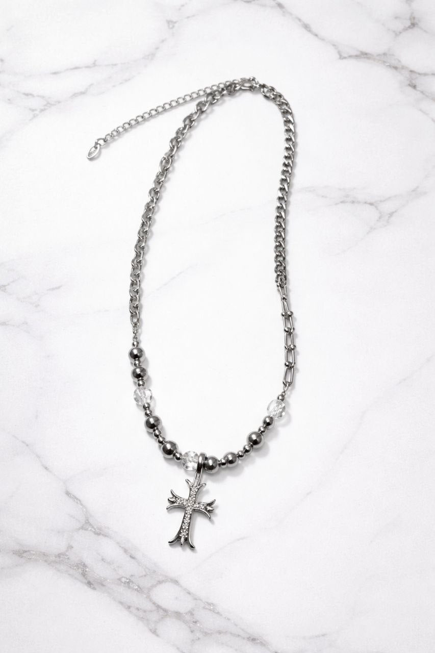 CH Pearl and Beads SS Necklace